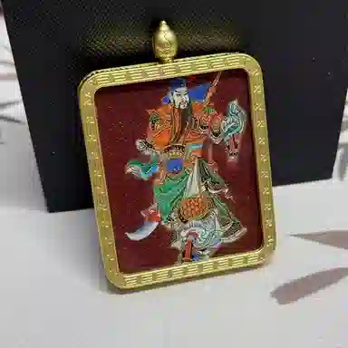 【福星高照交旺运】 睦珦 佳偶天成 关公粗砂唐卡唐卡佛系纪念品 手工独特小众#好运 合金 项链 男女同款情侣款