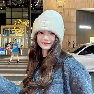 恩僾德 大头围款保暖堆堆冷帽小众百搭高颜值显脸小针织护耳帽 聚酯纤维 绒线帽 男女同款情侣款