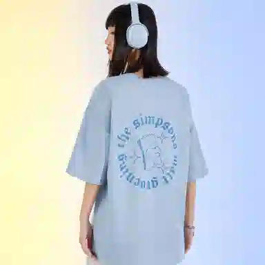 The Simpsons 3D Letter Cartoon Star Print T-Shirt