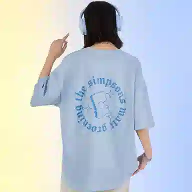 The Simpsons 3D Letter Cartoon Star Print T-Shirt