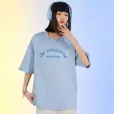 The Simpsons 3D Letter Cartoon Star Print T-Shirt