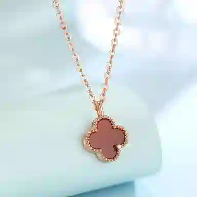 佐卡伊 轻奢四叶草高级感轻奢简约 玛瑙 项链 女款