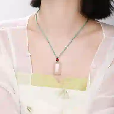 佐卡伊 无事牌 编织新中式小众设计感平安 玉髓 项链 男女同款情侣款