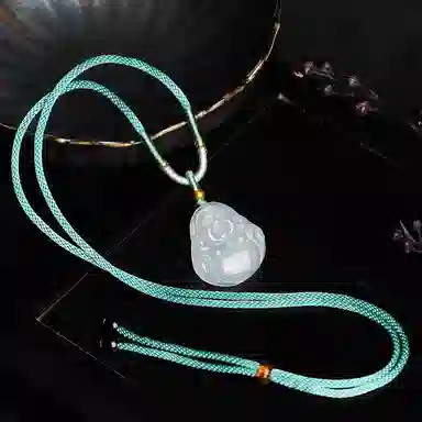 佐卡伊 【高品质】弥勒佛 笑脸佛公 清冷感小众古风平安经典新中式 玉髓 足金项链 男女同款情侣款