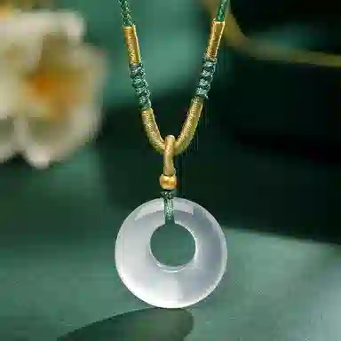 佐卡伊 招财平安扣吊坠 新中式古风 小众轻奢设计编织挂绳纪念生日 玉髓 项链 女款