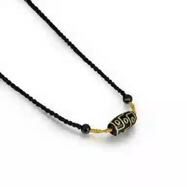 佐卡伊 牙黄九眼天珠 藏式新中式小众编织高级感设计感 招财纳福 九眼天珠 吉祥平安 玛瑙 项链 男女同款情侣款