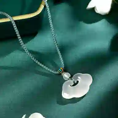 佐卡伊 如意祥云平安锁 小众编织闺蜜高级古风 玉髓 项链 女款