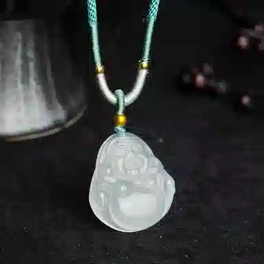 佐卡伊 【高品质】弥勒佛 笑脸佛公 清冷感小众古风平安经典新中式 玉髓 足金项链 男女同款情侣款