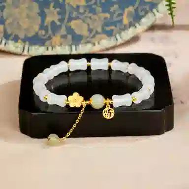 佐卡伊 幸运小桃花 竹节手串 新中式国潮 高级感转运珠 玉髓 手串 女