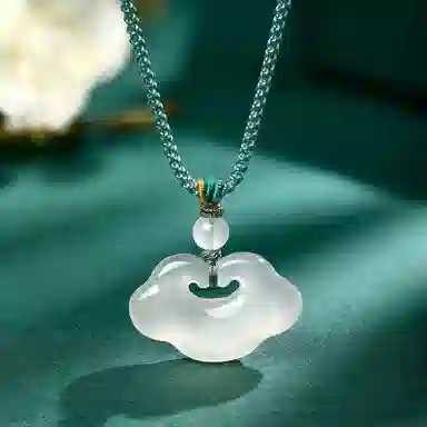 佐卡伊 如意祥云平安锁 小众编织闺蜜高级古风 玉髓 项链 女款