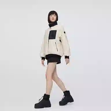 波司登 纯色色块宽松立领长袖羽绒服 女款