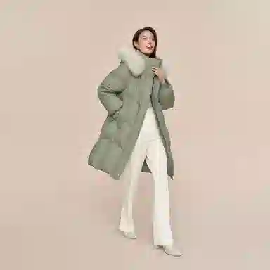 波司登 中长款连帽保暖厚款纯色舒适简约长袖羽绒服 女款