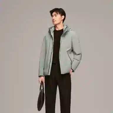 波司登 都市通勤系列 时尚提花连帽微弹羽绒服 男款