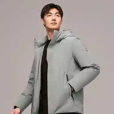 波司登 都市通勤系列 时尚提花连帽微弹羽绒服 男款
