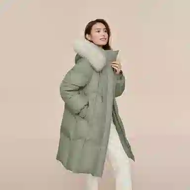 波司登 中长款连帽保暖厚款纯色舒适简约长袖羽绒服 女款