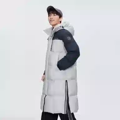 波司登 过膝款时尚连帽羽绒服 男款