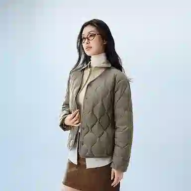 波司登 轻暖系列 无领排扣内胆防泼水拒油轻薄保暖纯色内穿宽松外套羽绒服 女款