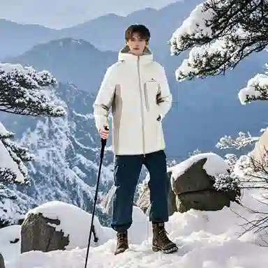 波司登  叠变系列 蓬鹅绒内胆纯色拼接防风防水透气户外运动露营登山蓄热保暖简约长袖 冲锋衣 男女同款