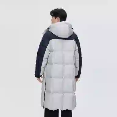 波司登 过膝款时尚连帽羽绒服 男款