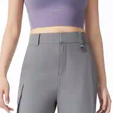 波司登 纯色机能风口袋工装微喇休闲裤 女款