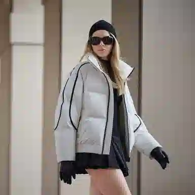 波司登 保暖立领双向拉链短款羽绒服 女款