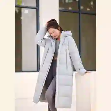 波司登 加厚长款纯色长袖羽绒服 男女同款