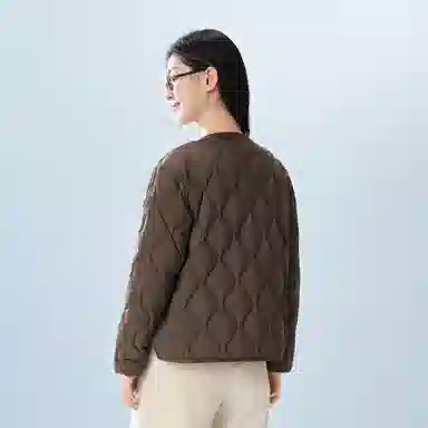 波司登 轻暖系列 无领排扣内胆防泼水拒油轻薄保暖纯色内穿宽松外套羽绒服 女款