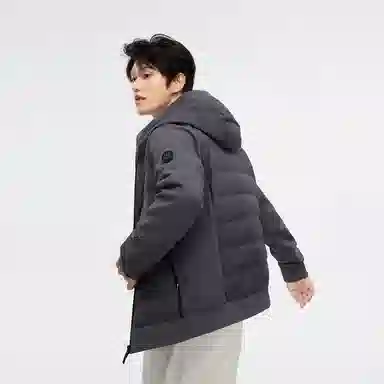 波司登 纯色连帽休闲长袖羽绒服 男款