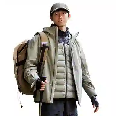 波司登  叠变系列 蓬鹅绒内胆纯色拼接防风防水透气户外运动露营登山蓄热保暖简约长袖 冲锋衣 男女同款