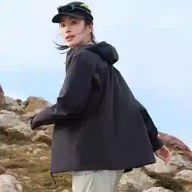 波司登  功能服饰系列 纯色拉链连帽轻薄通勤户外轻量软壳  防水防风耐磨透气防雨冲锋衣 男女同款