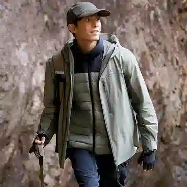 波司登  叠变系列 蓬鹅绒内胆纯色拼接防风防水透气户外运动露营登山蓄热保暖简约长袖 冲锋衣 男女同款