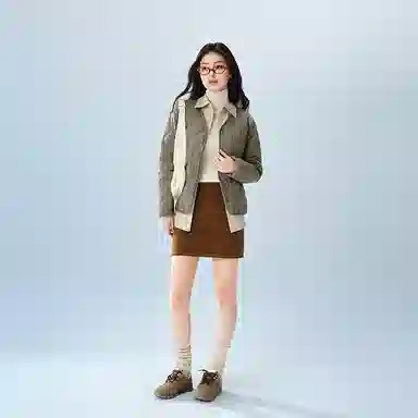 波司登 轻暖系列 无领排扣内胆防泼水拒油轻薄保暖纯色内穿宽松外套羽绒服 女款