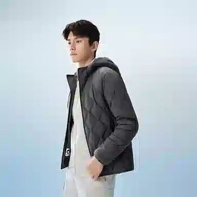 波司登 轻暖鹅绒系列 时尚绗缝亲肤舒适保暖连帽内搭羽绒服 男款