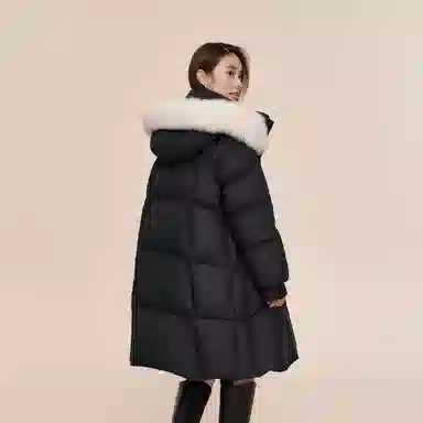 波司登 中长款连帽保暖厚款纯色舒适简约长袖羽绒服 女款