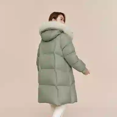 波司登 中长款连帽保暖厚款纯色舒适简约长袖羽绒服 女款