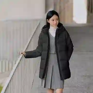 Bosideng 90 Down Hooded Mid-Length Coat