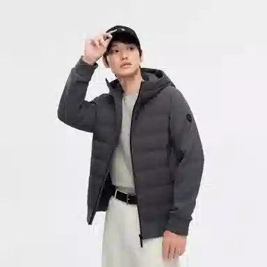 波司登 纯色连帽休闲长袖羽绒服 男款