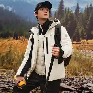 波司登  叠变系列 蓬鹅绒内胆纯色拼接防风防水透气户外运动露营登山蓄热保暖简约长袖 冲锋衣 男女同款