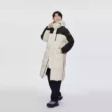 波司登 过膝款时尚连帽羽绒服 男款