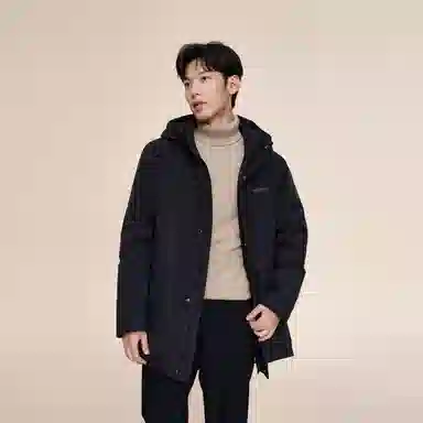 波司登 连帽厚款保暖可拆卸内胆羽绒服 男款