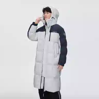 波司登 过膝款时尚连帽羽绒服 男款