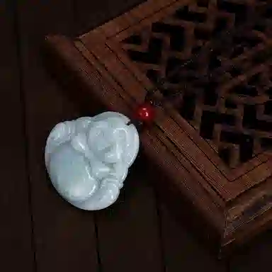 贝戈丽丝 国潮经典弥勒佛项坠 立体雕刻气质显白玉佩配饰 其他 翡翠吊坠 男女同款情侣款 配黑绳链