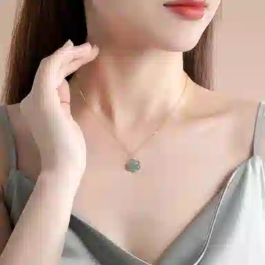 贝戈丽丝 十里桃花 国风设计轻奢高级感 豆种 翡翠项链 女款
