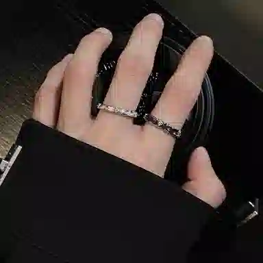 豫银 曲线倩影 • 流光溢彩系列多层加厚电镀铜质 铜镀银 戒指 男女同款情侣款