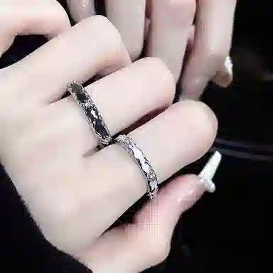 豫银 曲线倩影 • 流光溢彩系列多层加厚电镀铜质 铜镀银 戒指 男女同款情侣款