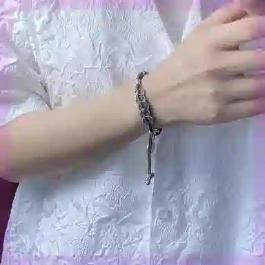 豫银 古蕴轮回 • 符文荟萃系列 雅致轮廓时尚精致竹节饰片复古 合金 手链 男女同款情侣款