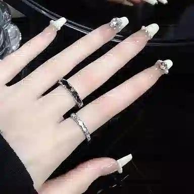 豫银 曲线倩影 • 流光溢彩系列多层加厚电镀铜质 铜镀银 戒指 男女同款情侣款