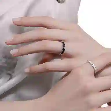 豫银 曲线倩影 • 流光溢彩系列多层加厚电镀铜质 铜镀银 戒指 男女同款情侣款