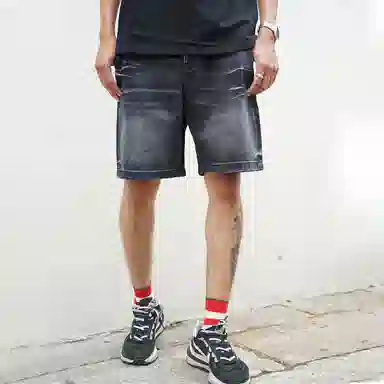 23R+ Denim Shorts Black