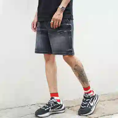 23R+ Denim Shorts Black